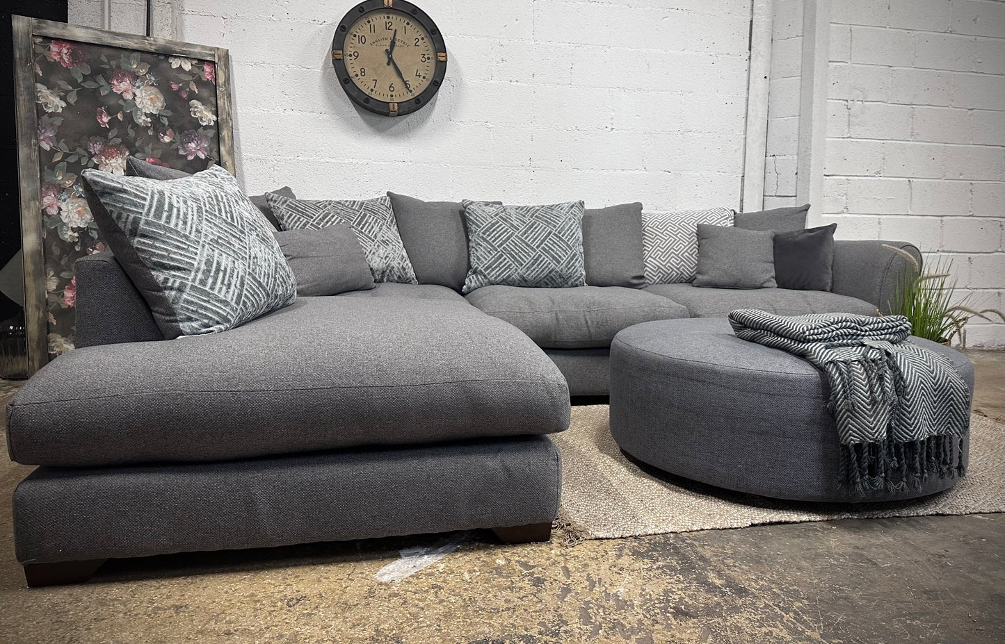 DFS RIGHT Hand Grey Corner Sofa (opposite way facing to picture)