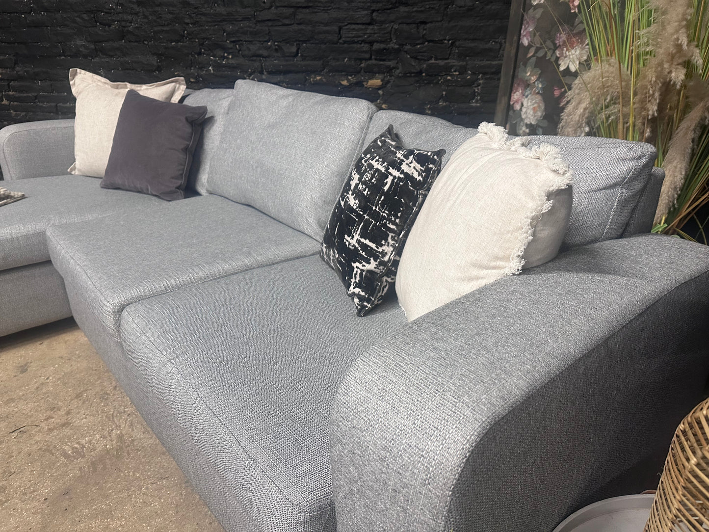 DFS Light Grey Chaise Sofa