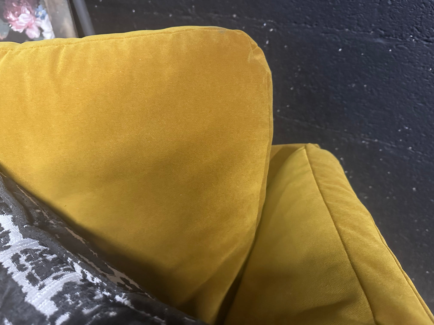 M&S Yellow Velvet 2.5 Seater Sofa