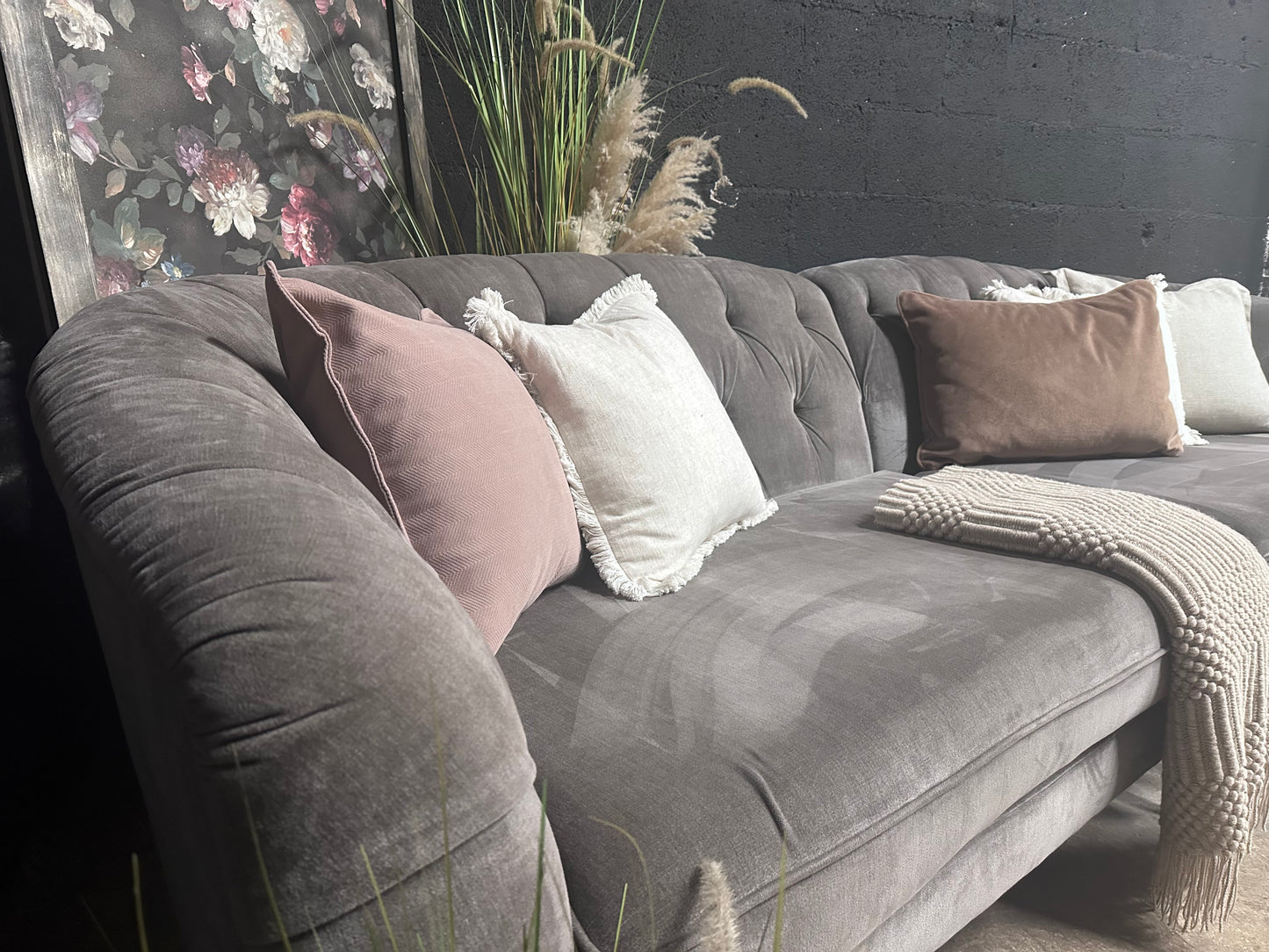 Sofology Bijou Split 4/5 Seater in Mink Velvet