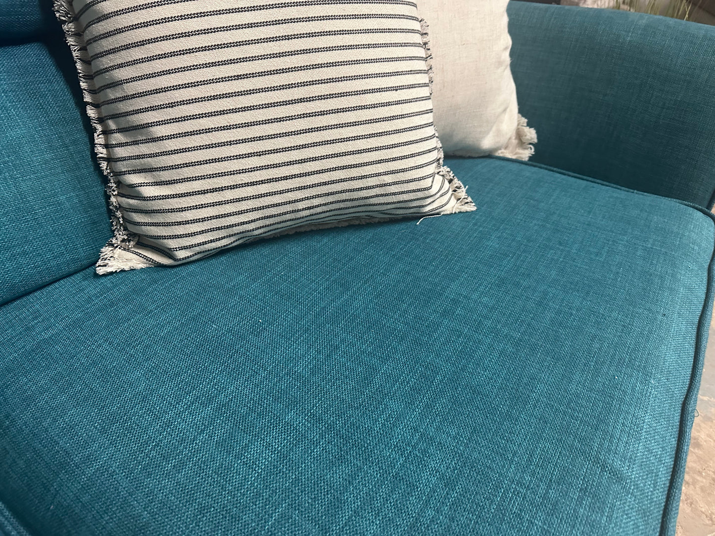 Dfs Teal 3 and chair - Pre loved