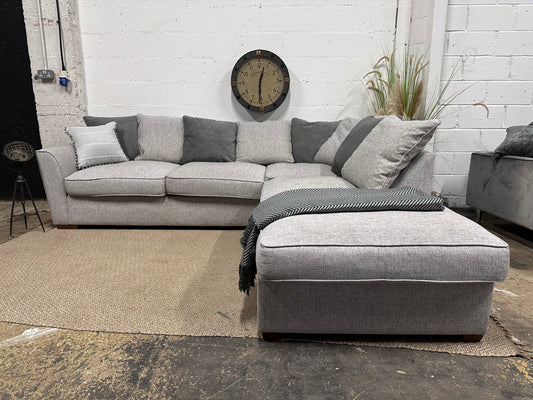 DFS right hand corner sofa with removable footstool