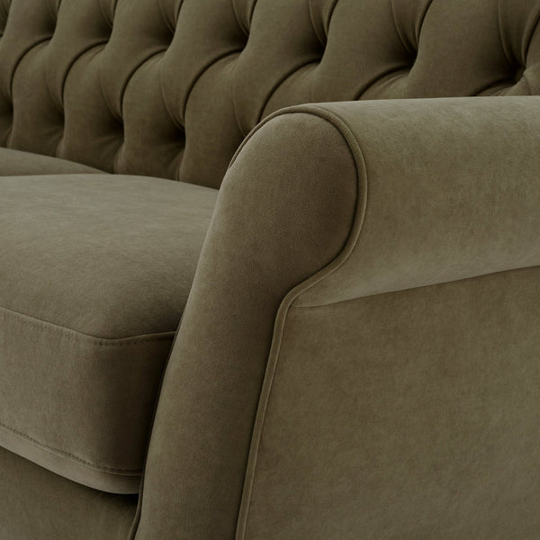 Dusk Hebden 3 Seater Sofa - Matt Green Velvet