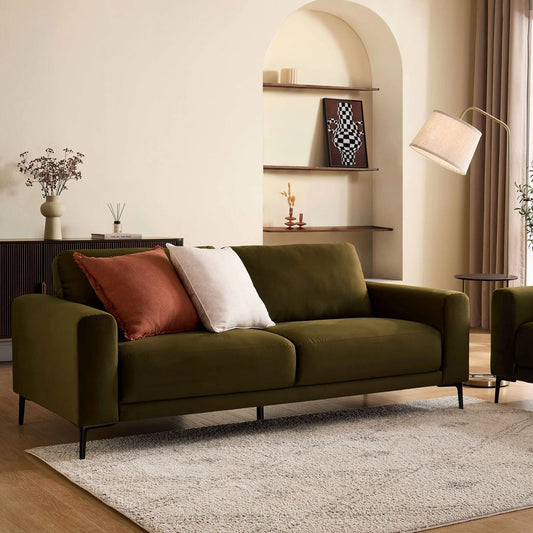 Dusk 3 Seater Sofa in Deep Green Velvet