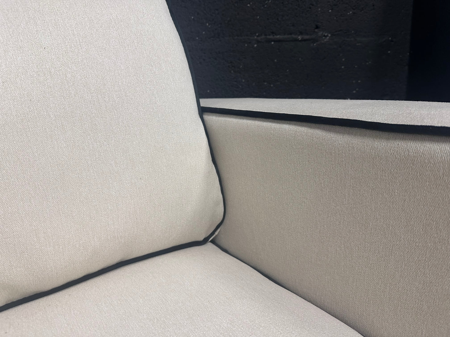Soho 3 Seater Cream Linen and Black