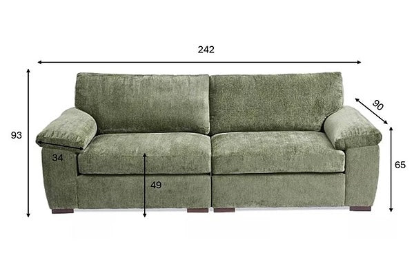 Very Split four seater in Olive Green Chenille