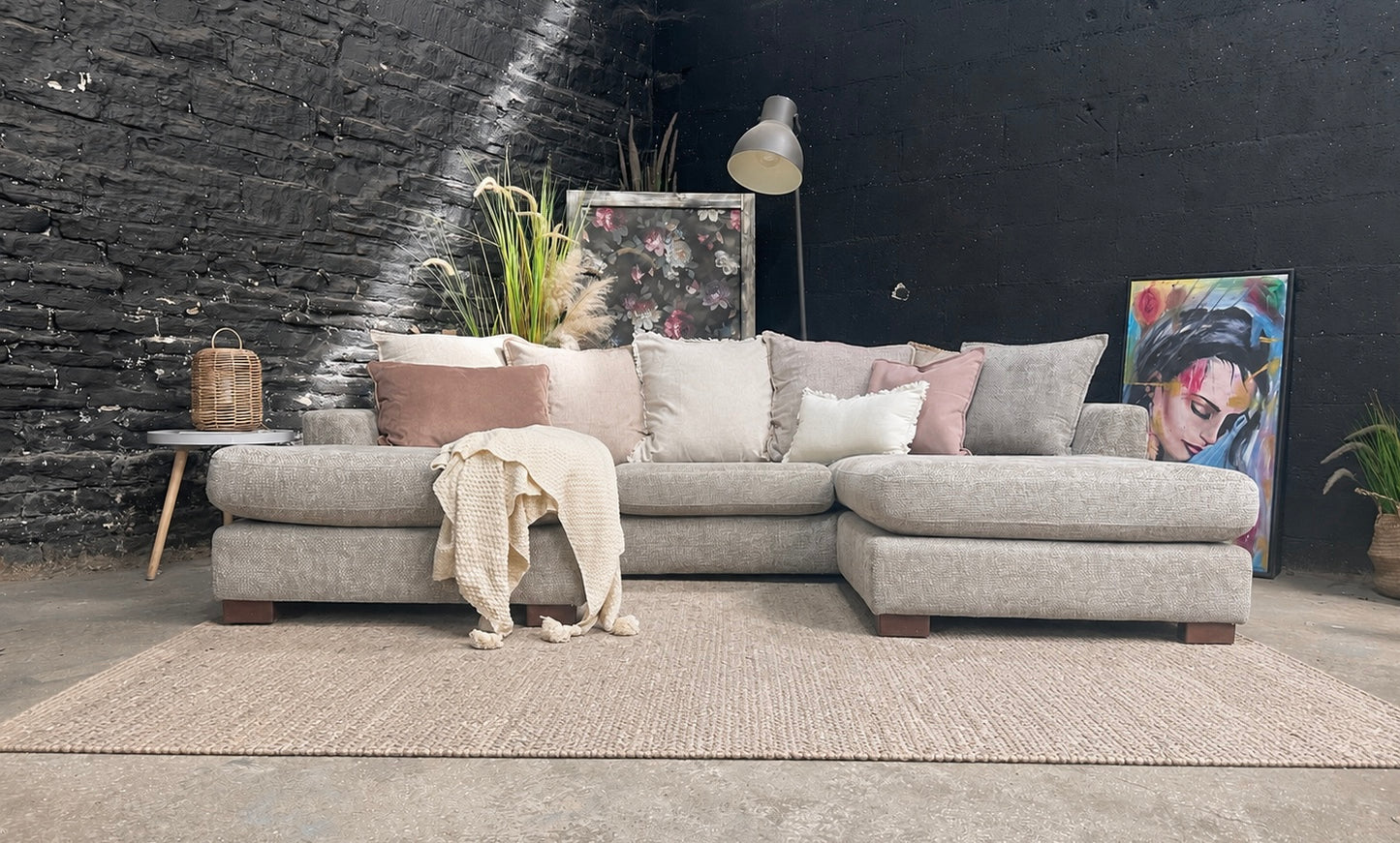 Sofology U Shape Cinema Sofa Stone/Mink