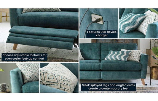 Dfs New Studio 3 Seater Motion Sofa in Ocean