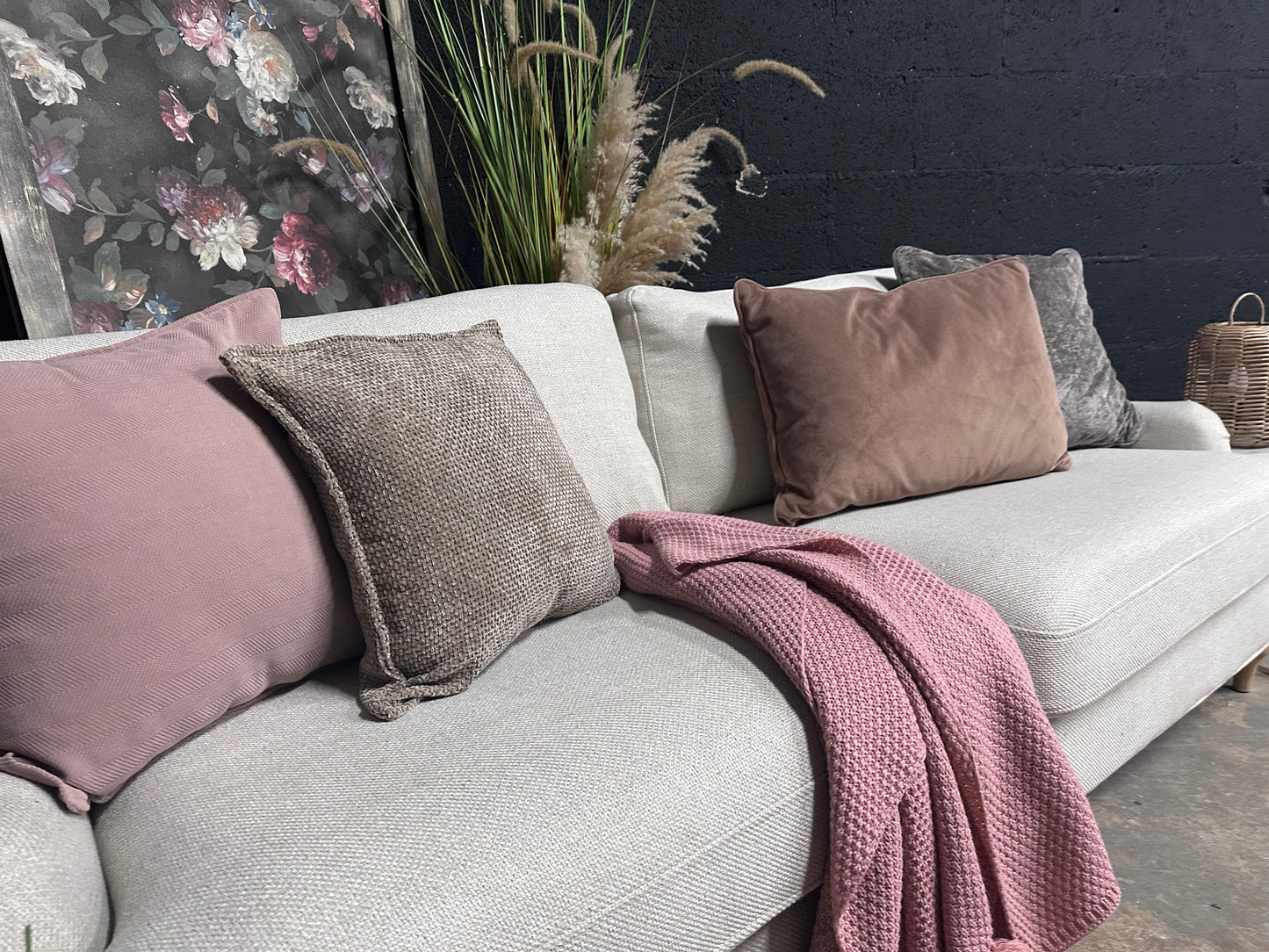 Beige Dusk 3/4 and 2 Seater Sofa Set