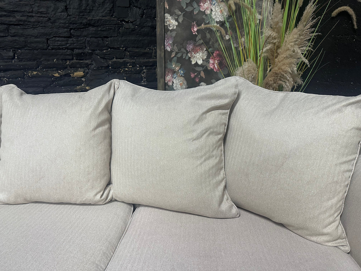 M & S Chaise Sofa in Neutral Weave