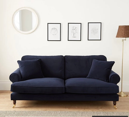 Coast 3 Seater Navy Velvet Sofa