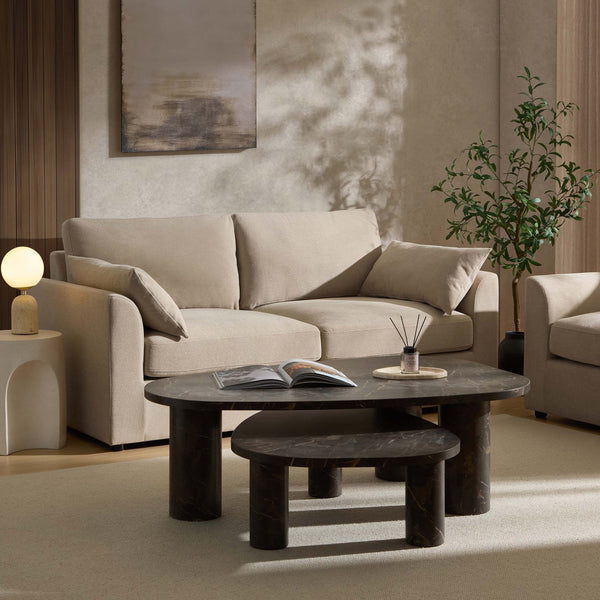 Dusk Miami Split 2 Seater Sofa - Chenille Oatmeal