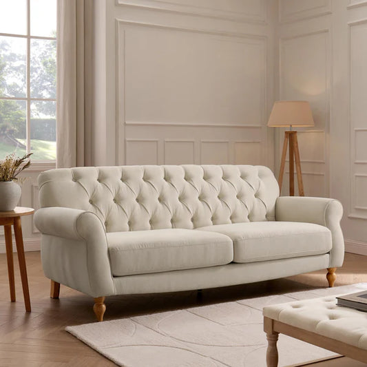 Dusk Hebden 3 Seater Sofa - Cream Linen
