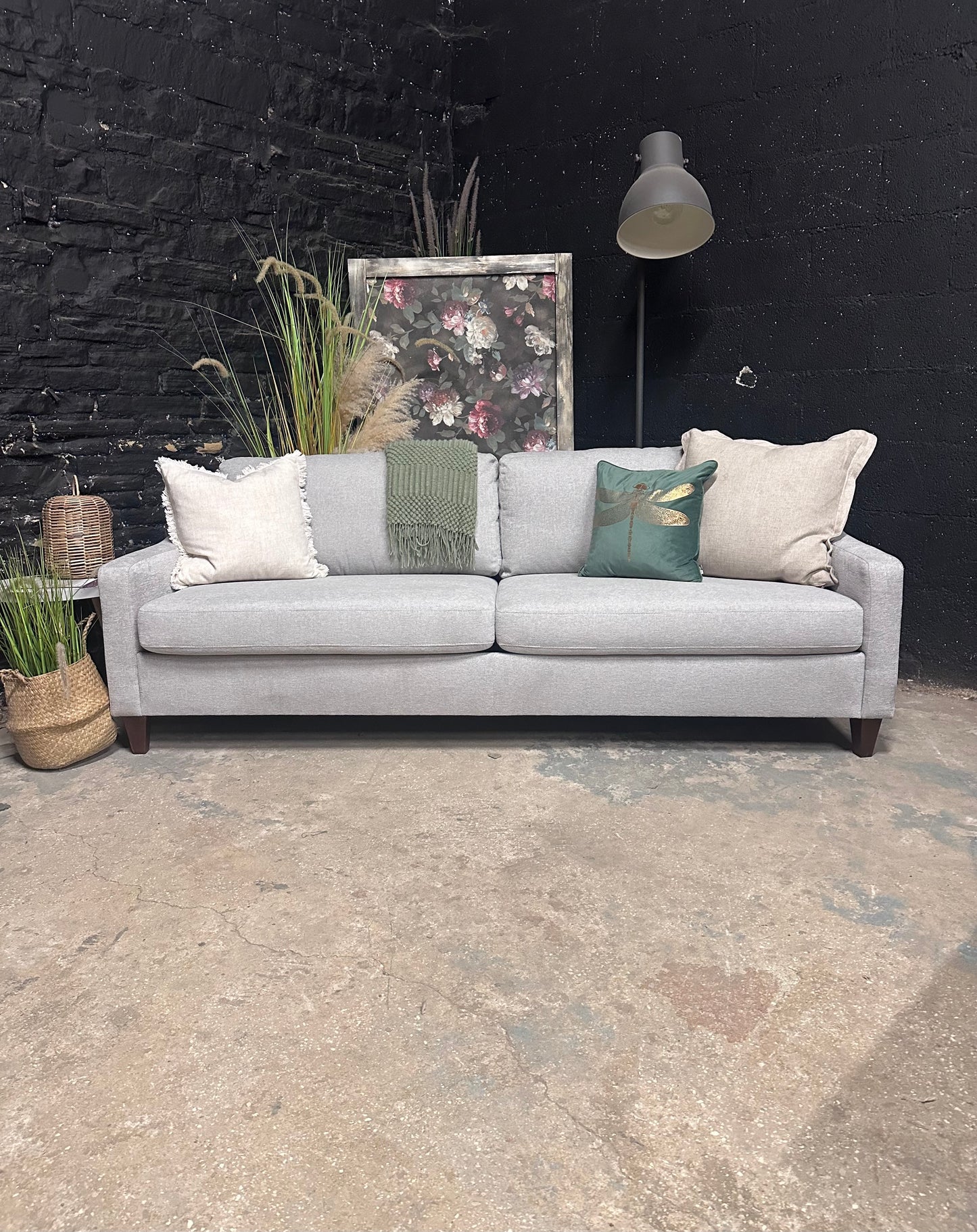 Dusk 3 Seater stone pale grey sofa