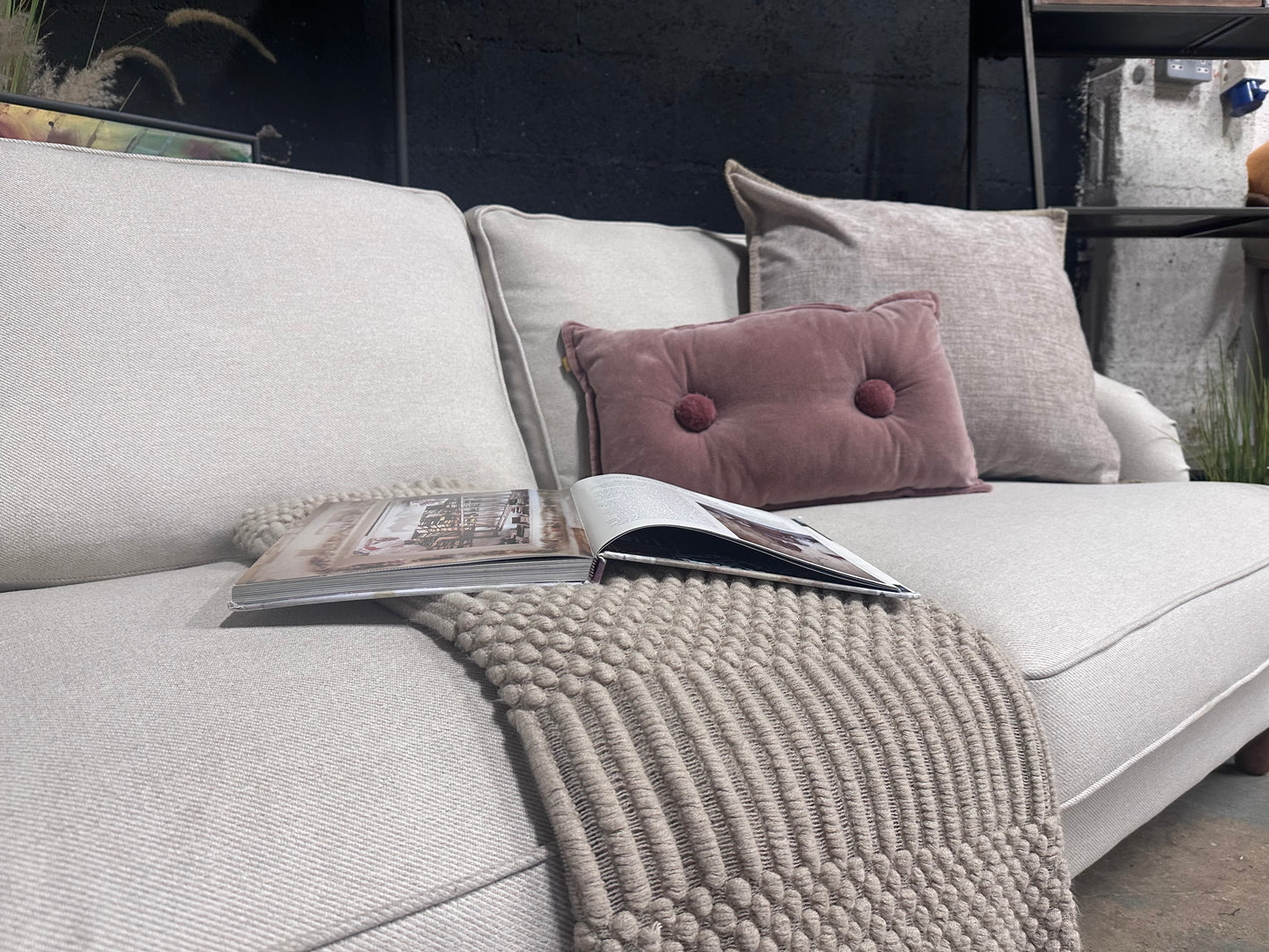 Left Hand Beige Corner Chaise - Payton