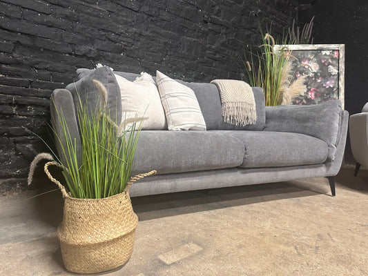 Scandi Grey 3 Seater Sofa - Brand New