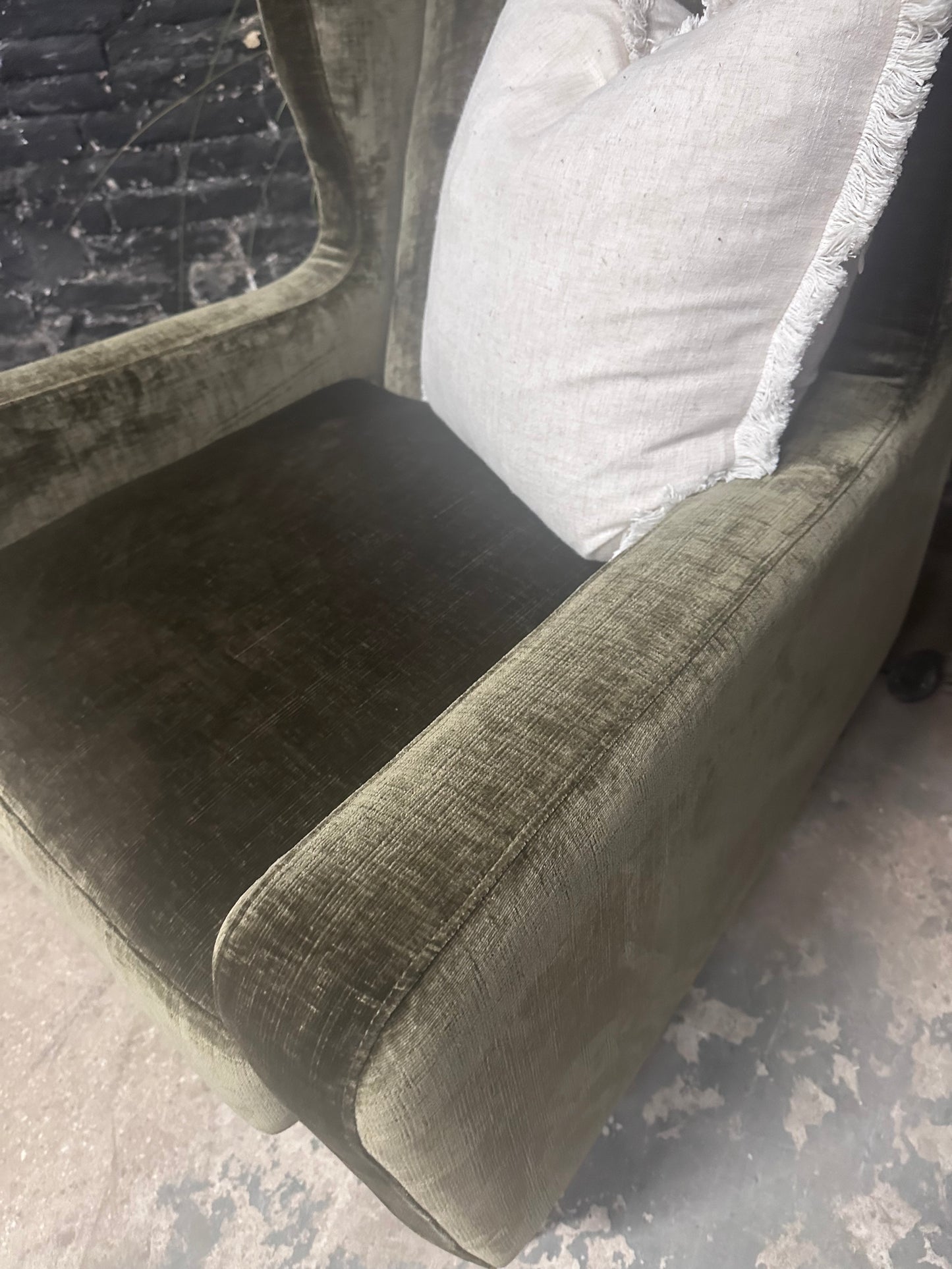 Sofology Olive Green Wingback Chair - Cancelled Order