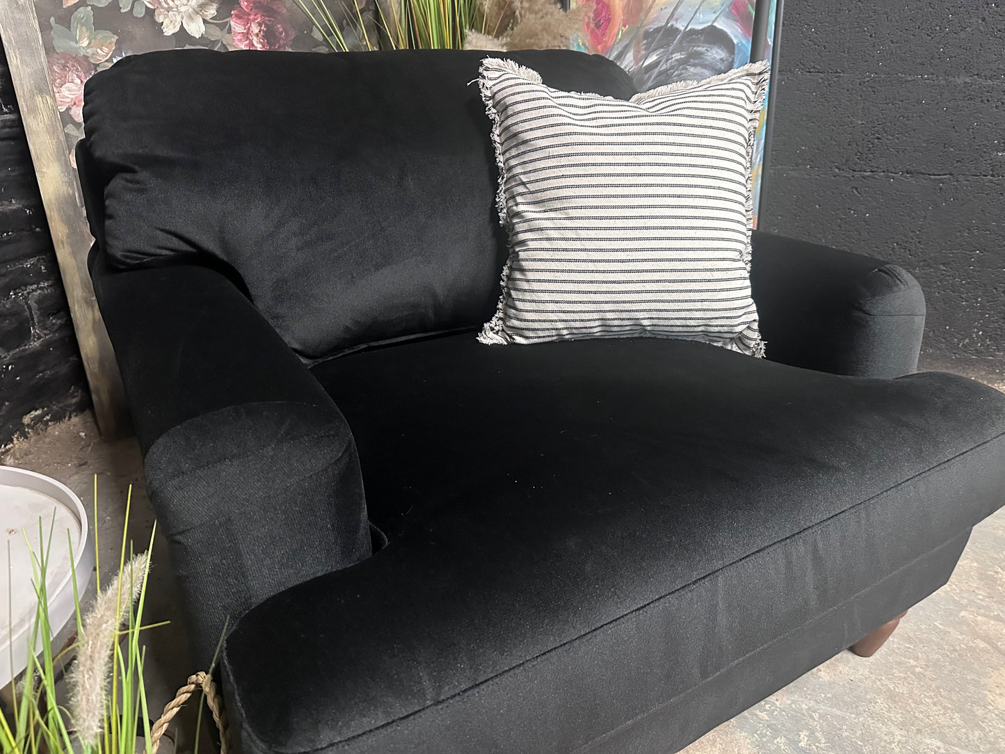 DFS Livie Armchair in Black Abbey Velvet