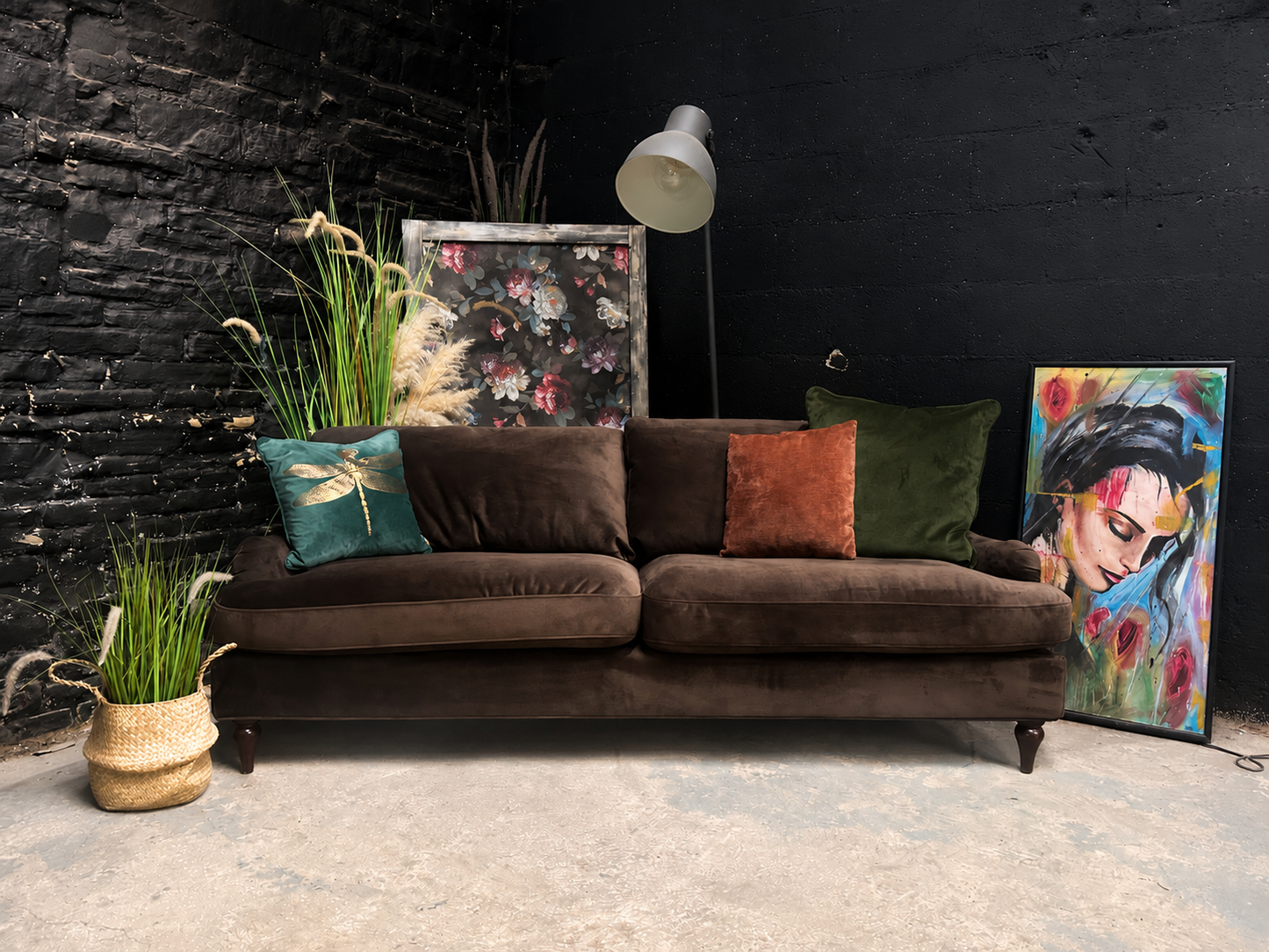Dusk 3 Seater Sofa in Cappuccino Velvet