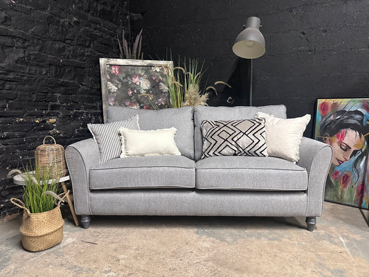 3 Seater Sofa in Campo Silver Fabric | Oak Furnitureland