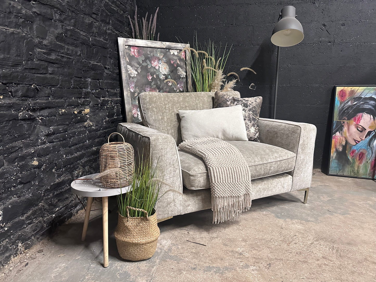 Sofology Ex Display Love Seat in Beige