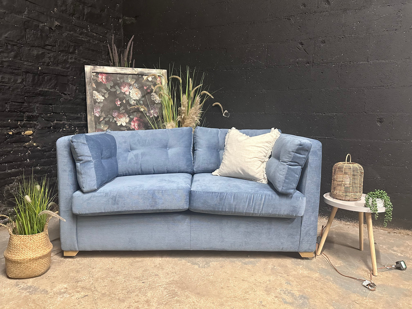 New John Lewis Sofa Bed - Blue Aqua Velvet