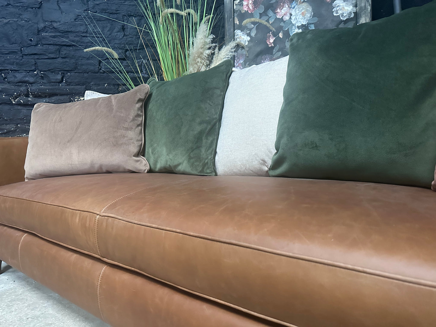 John Lewis Brown Soft Leather 3 Seater Sofa