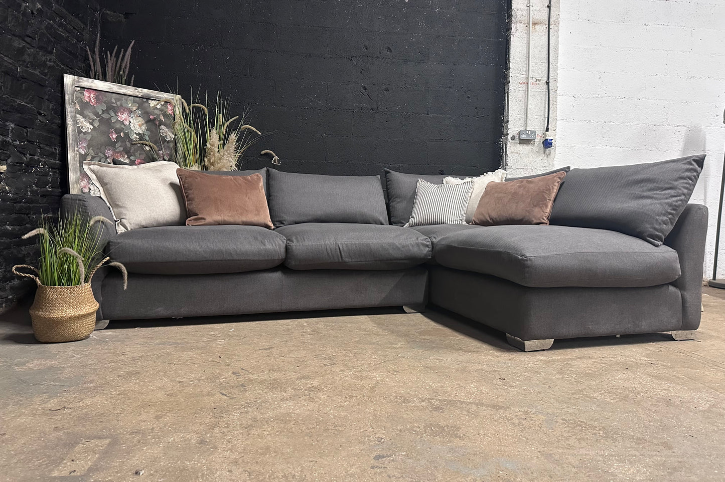 Barker & Stonehouse Floyd Charcoal Grey Corner Sofa
