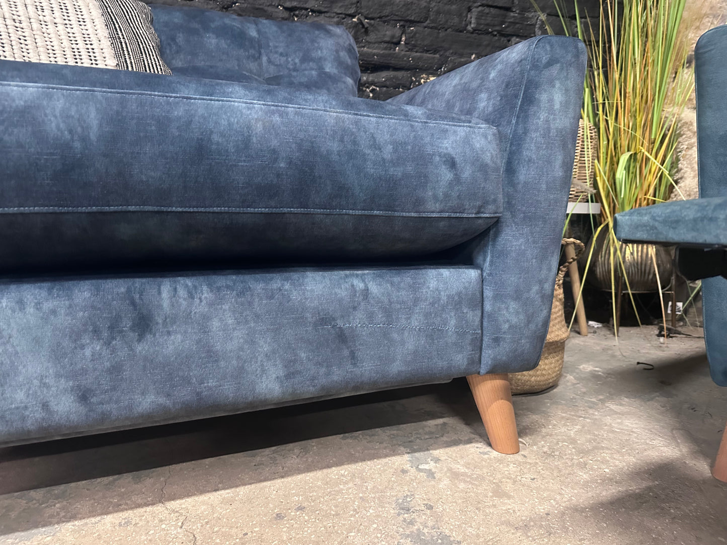 DFS New Motion 2 Seat Sofa and Cuddler Set in Navy Blue