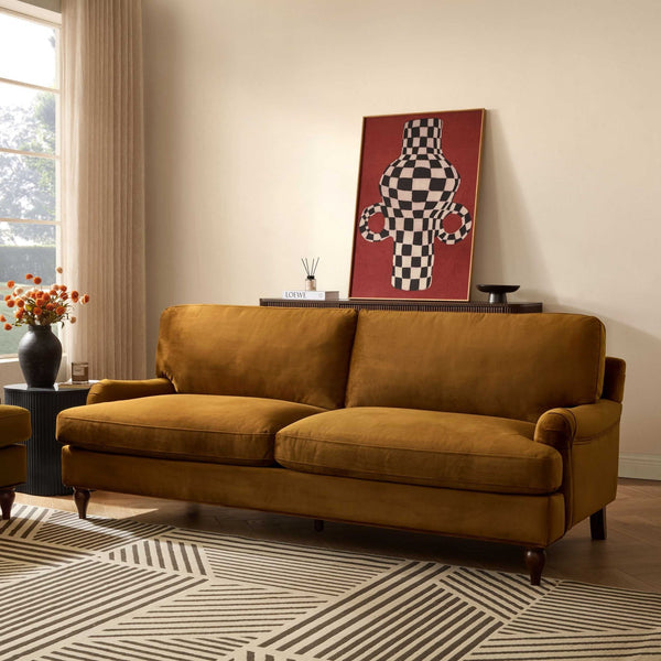 Dusk Hampshire 3 Seater Sofa in Muted Gold