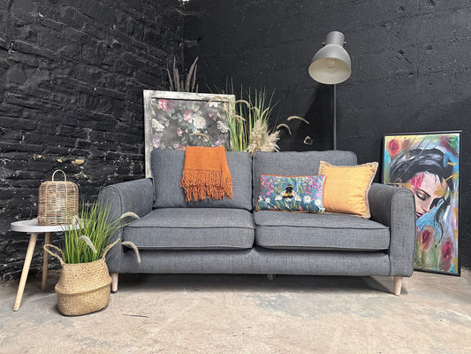 Oak furniture Land Thornley 3 Seater Sofa | Grey