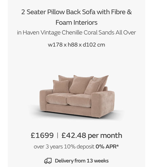 Sofology Haven 2 Seater Sofa