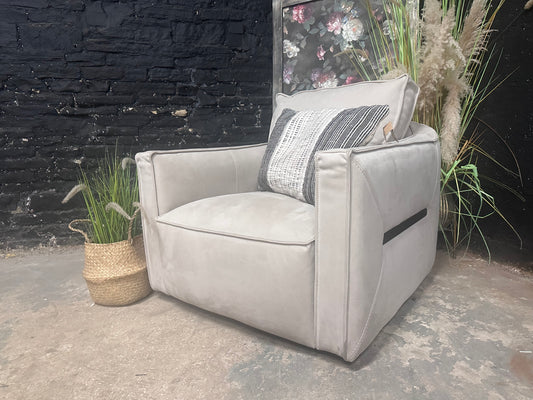 New Sofology Palazzo Swivel Chair in Lifestyle Newbuck Stone