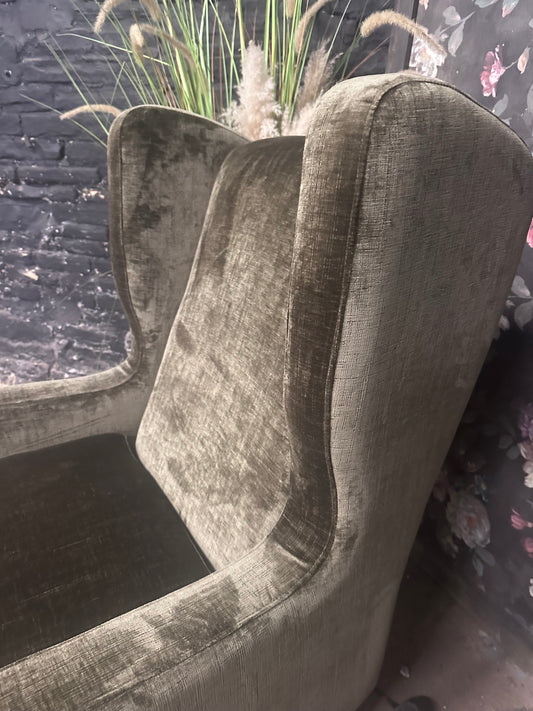 Sofology Olive Green Wingback Chair - Cancelled Order