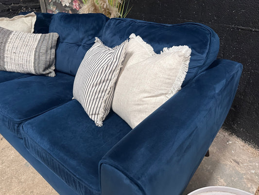 Dfs Midnight Blue Velvet Reversible Chaise (left or right)