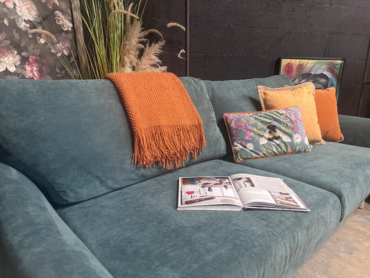 4 Seater Sofa Teal | Oak Furnitureland