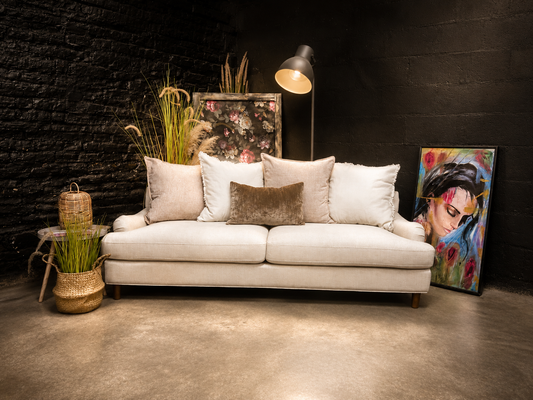 Dusk Hampshire 3 Seater Sofa in Cream Scatter Back