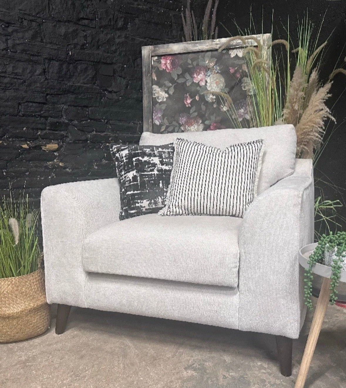 Sofology Mayfair 3 seater sofa and contrast Mayfair armchair