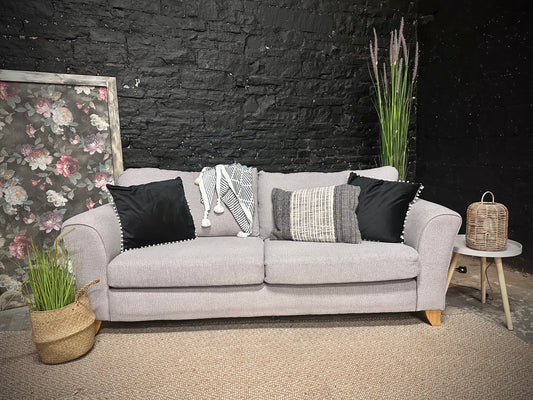 DFS 3 and 2 seater sofa set with footstool