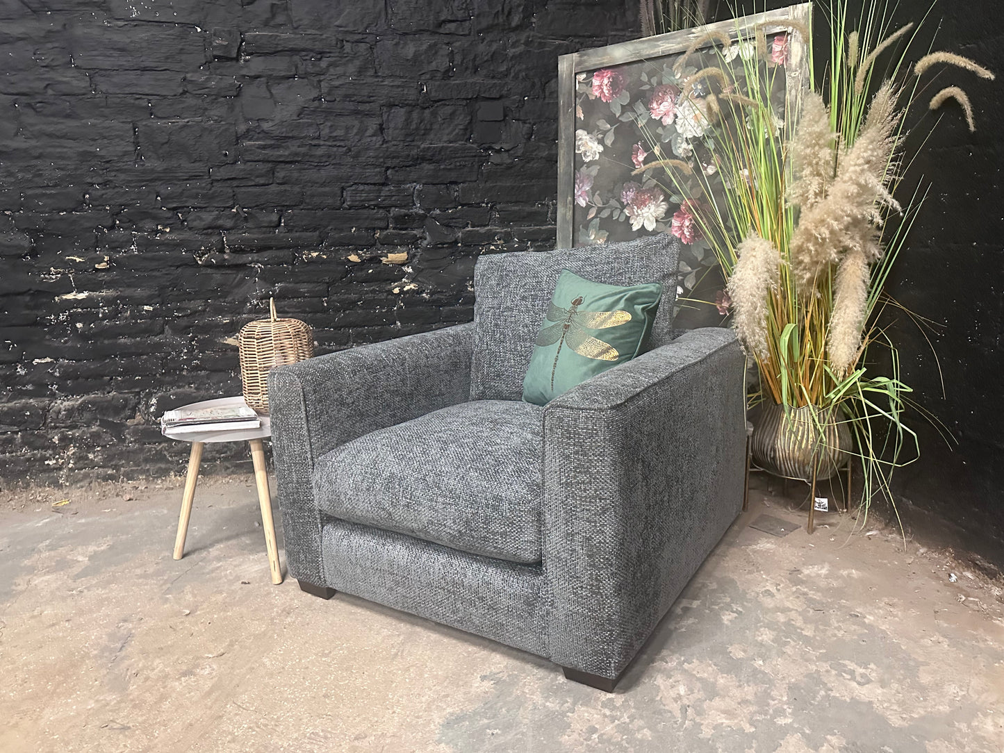 DFS Kaizer Armchair - Grey Chenille