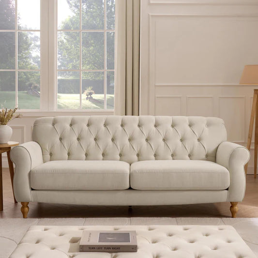 Dusk Hebden 3 Seater Sofa - Cream Linen