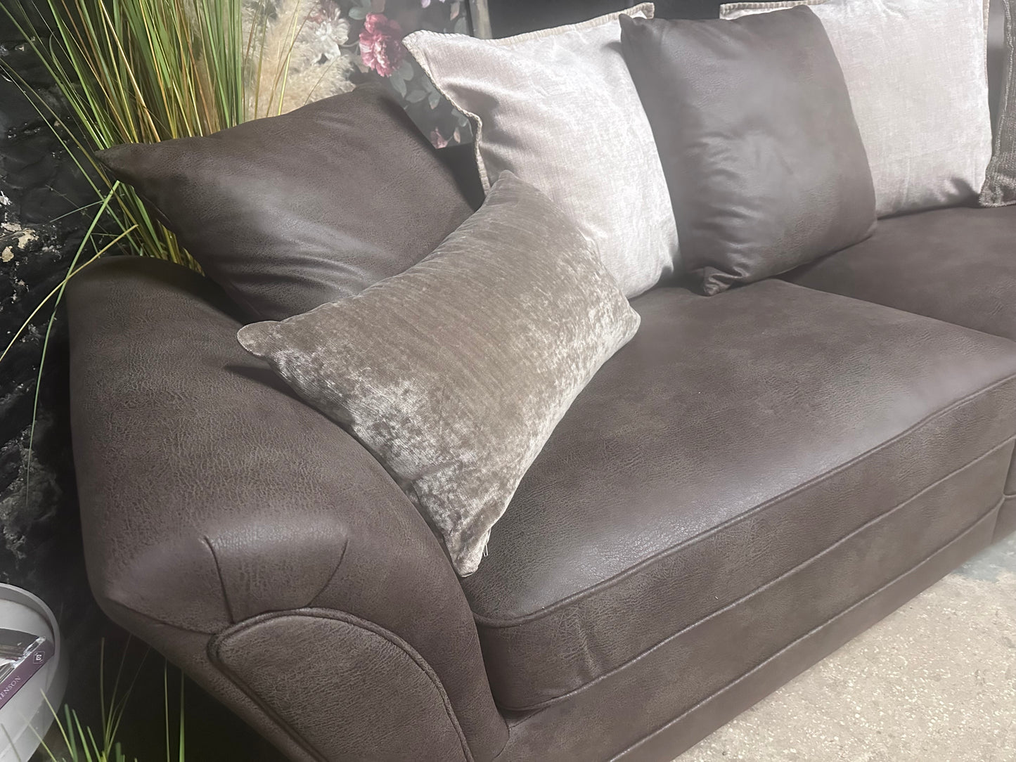 Very Drury Soft Leatherette Split 4 Seater Sofa