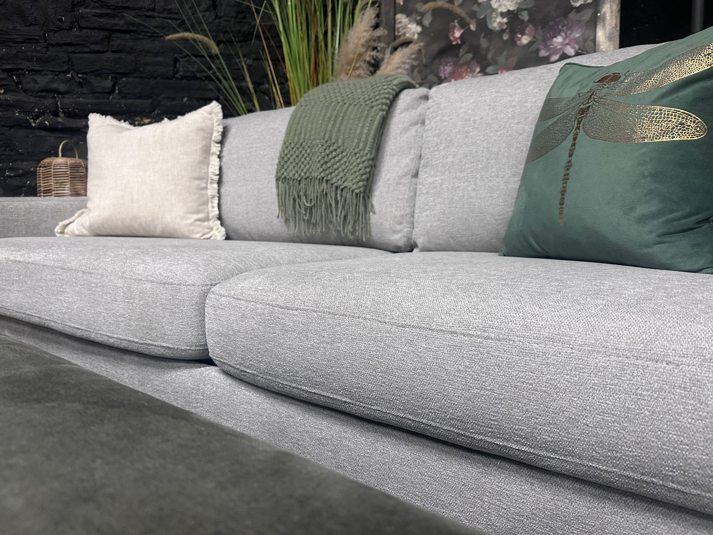 Dusk 3 Seater stone pale grey sofa