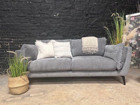 Scandi Grey 3 Seater Sofa - Brand New