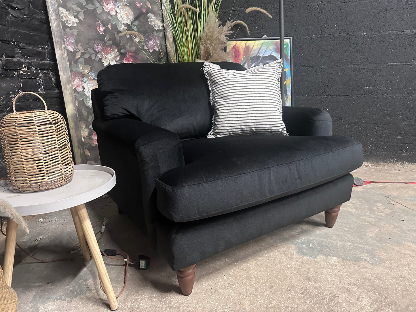 DFS Livie Armchair in Black Abbey Velvet