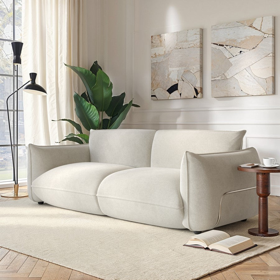 Furniture Split 4 Seater Moderna Sofa in Stone