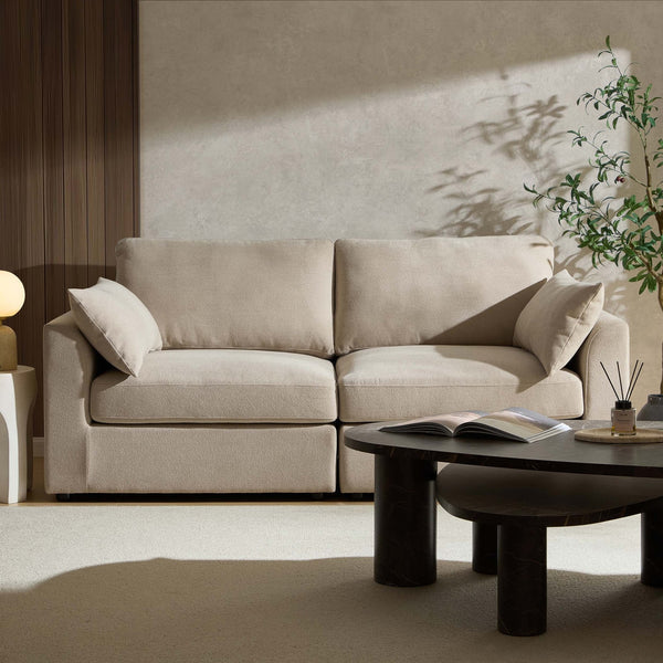 Dusk Miami Split 2 Seater Sofa - Chenille Oatmeal