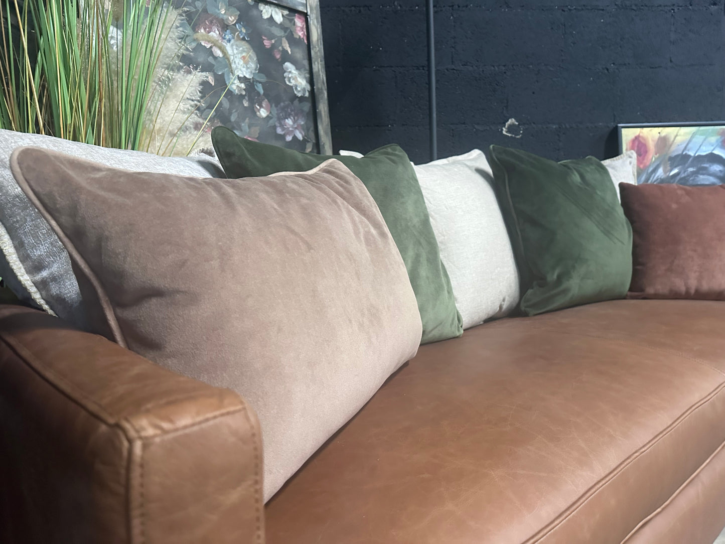 John Lewis Brown Soft Leather 3 Seater Sofa