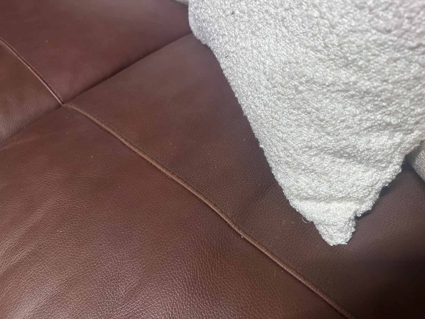 Italian brown 100% leather LHF SCATTER back Sofa