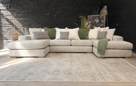 Very Broadgate Large U Shape Modular Scatter Back Sofa with Large Footstool